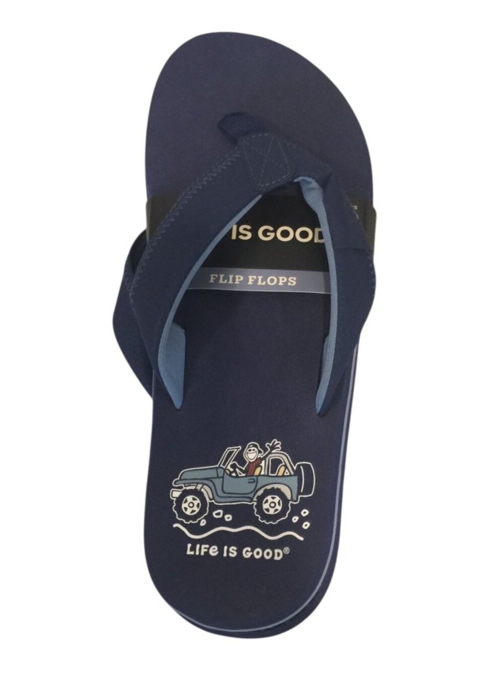 LIFE IS GOOD Men's Navy Flip Flops Size 9 Jeep Slides